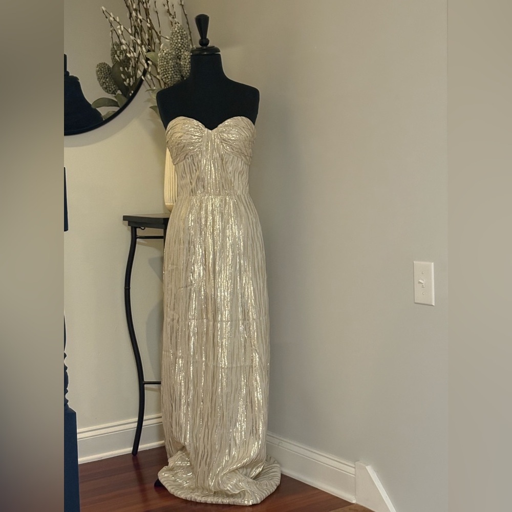 Erin Fetherston Elegant Strapless Gold Gown New with Tags Size 6